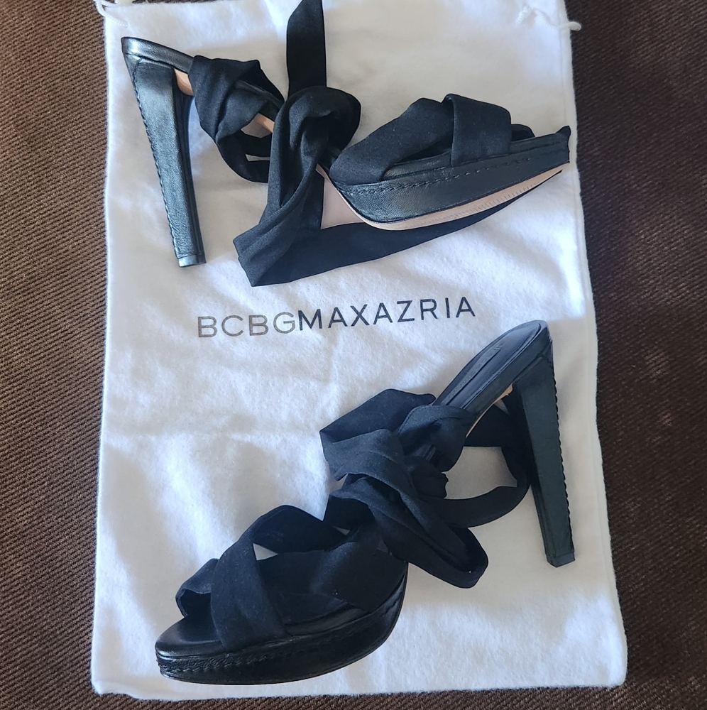 BCBG MaxAzria Black Strappy Heels